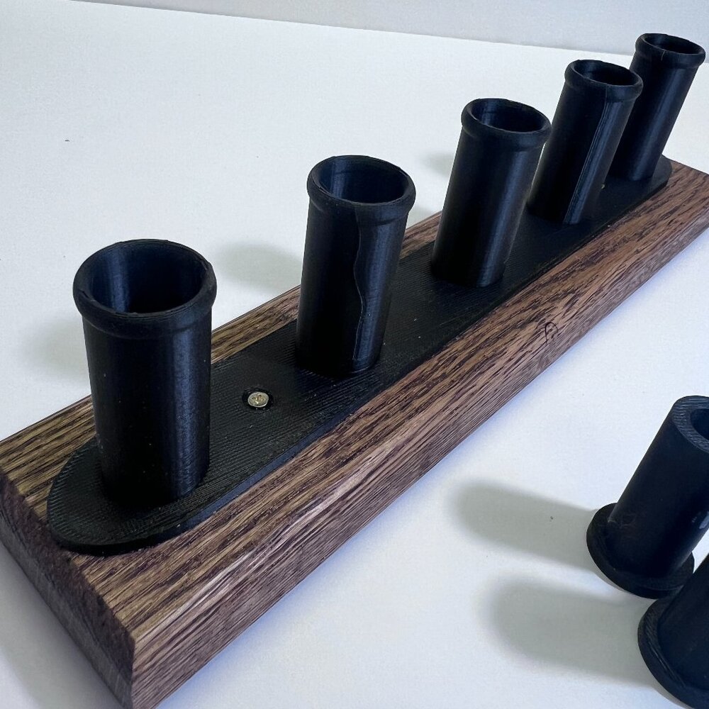 #15 Custom 5 Pen holder Free Shipping w/adapters - Oak base